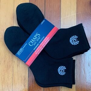 Chaps Black Low-Cut Performance Socks with Logo - 6 Pairs